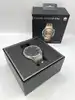 montre connectée huawei watch gt6 pro 46 mm bluetooth titane argenté avec bracelet tissé marron