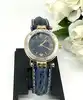 montre femme michel herbelin newport 12855.s bicolore mouvement quartz, cadran bleu, verre saphir, bracelet en cuir bleu marbré