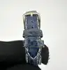 montre femme michel herbelin newport 12855.s bicolore mouvement quartz, cadran bleu, verre saphir, bracelet en cuir bleu marbré