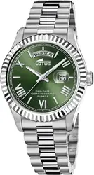 montre lotus freedom acier cadran vert