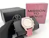 montre swatch x omega bioceramic mission to venus mouvement à quartz bracelet en cuir rose effet autruche