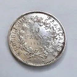 pièce 10 francs hercule 1967  argent 900 millième 24,96g