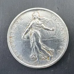 pièce 5 francs semeuse 1960 argent 835 millième 12,01g