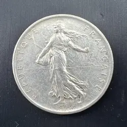 pièce 5 francs semeuse 1960 argent 835 millième 12,02