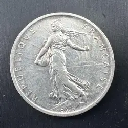 pièce 5 francs semeuse 1960 argent 835 millième 12,02g