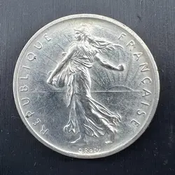 pièce 5 francs semeuse 1960 argent 835 millième 12,03g