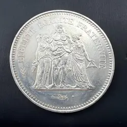 pièce 50 francs hercule 1976 argent 900 millième 30,09g