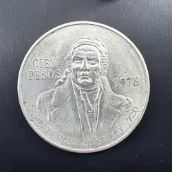 pièce de collection mexique 100 pesos 1978 josé maria morelos argent 720/1000 argent autre millième 27,70g