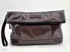 pochette pliable longchamp en cuir verni prune