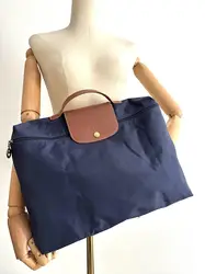 porte-documents longchamp le pliage en toile bleu