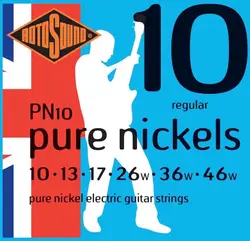 rotosound pn10 - jeu guitare électrique 10 - 46 pure nickel