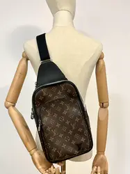 sac à bandoulière louis vuitton avenue slingbag en toile monogram macassar