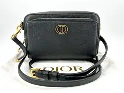 sac à main christian dior caro double pouch en cuir noir à bandoulière