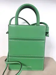 sac azzurra gronchi en cuir lisse vert avec bandoulière