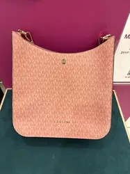 sac bandoulière michael kors toile enduit rose