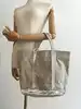 sac cabas vanessa bruno en toile de coton grège et sequins argentés taille m