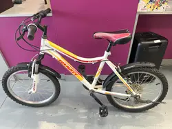 velo enfant gravity élite blanc jaune