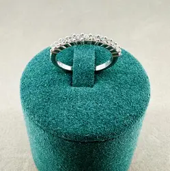 bague argent demi alliance avec oxydes t52 argent 925 millième (22 ct) 1,70g