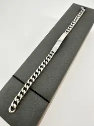 bracelet argent maille gourmette + plaque d'identité argent autre 17,11g