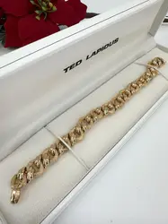 bracelet ted lapidus plaqué or maille fantaisie vintage