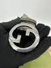 ceinture gucci gg supreme en toile et cuir avec boucle interlocking g argentée taille 100
