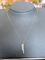 collier maille fine ornée d'un motif de deux lignes d'oxydes or 750 millième (18 ct) 1,67g