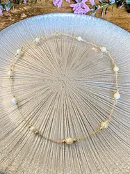 collier perles de culture alternées des boules en or or 750 millième (18 ct) 7,25g