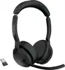 jabra evolve2 55 casque sans fil arceau bureau/centre d'appels bluetooth socle de chargement noir