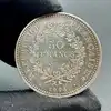 pièce 50 francs hercule 1974 argent 900 millième 30,07g