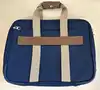 sacoche porte-documents/sac de voyage lancel bleu marine en toile et cuir avec cadenas et clés