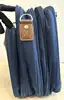 sacoche porte-documents/sac de voyage lancel bleu marine en toile et cuir avec cadenas et clés