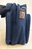 sacoche porte-documents/sac de voyage lancel bleu marine en toile et cuir avec cadenas et clés