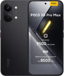 smartphone xiaomi poco x8 pro max 12go 256go noir 6.83'amoled 1.5k 120hz 8500mah 100w 50mp dimensity 9500s