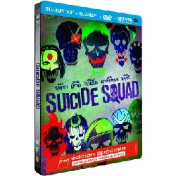 blu-ray suicide squad 3d + blu - ray version longue + dvd édition spéciale fnac steelbook bo du film